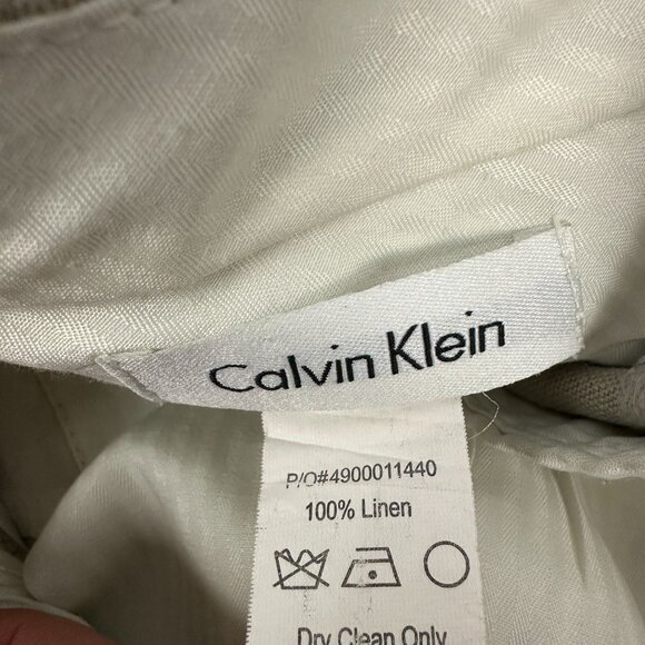 Calvin Klein Mens Beige Linen Dress Pants 36Wx30L - Picture 3 of 4